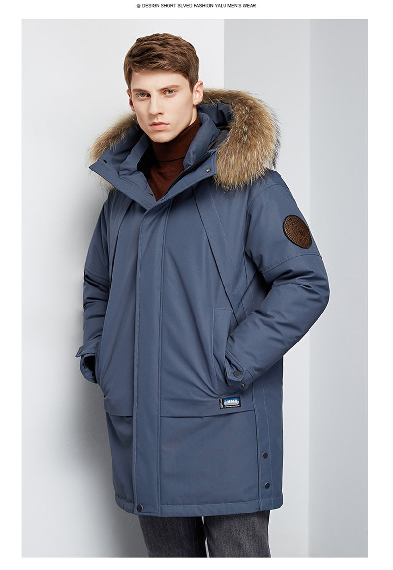 Very Warm Thicken White Duck Down Jacket Men Parkas 10XL 8XL 6XL Plus Size  Winter Big Fur Collar Hooded Coats Outdoor Clothes