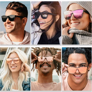 Square Polarized Sunglasses Fashion One-piece Lens