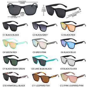 Square Polarized Sunglasses Fashion One-piece Lens