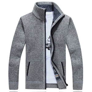 Winter Thick Knitted Sweater Coat Cardigan Fleece Full Zip