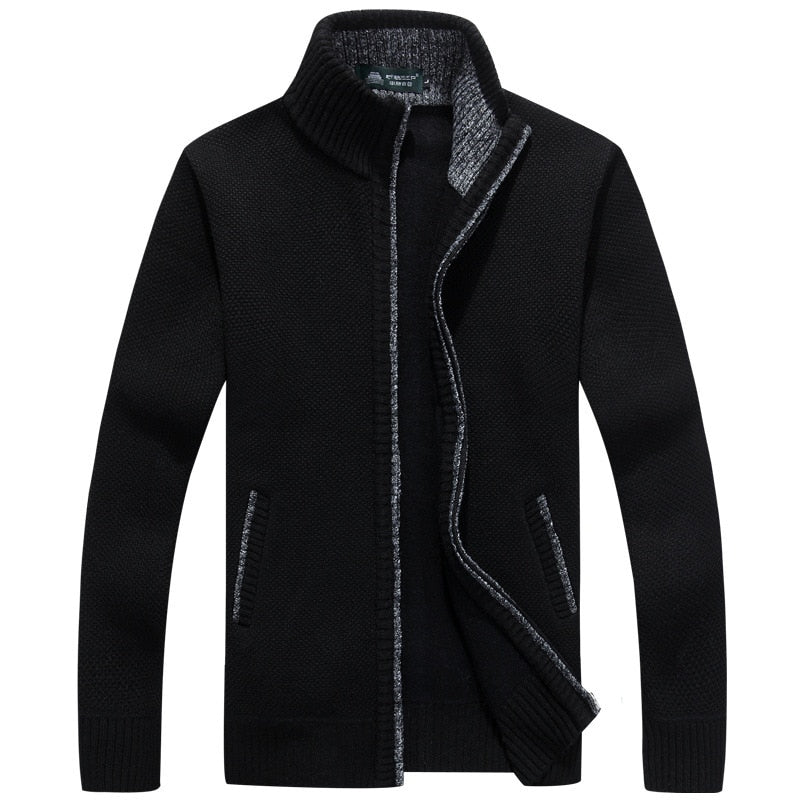 Winter Thick Knitted Sweater Coat Cardigan Fleece Full Zip