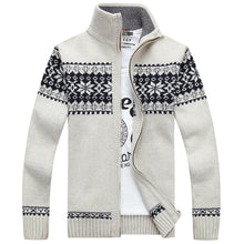 Load image into Gallery viewer, Winter  Sweater Coat Christmas snowflake print Knitted Full Zip Casual Warm Wool
