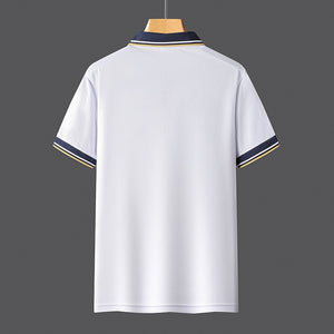 Polo Shirt Short Sleeve Solid White Black Brand Fashion Clothes For Men Oversize 6XL 7XL 8XL