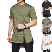 Load image into Gallery viewer, T-shirt Summer Short Sleeve Zipper Fashion Curved hem Cotton
