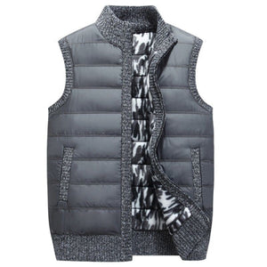 Winter Men Vests Casual Knitted Cardigan Parka VestsThick Warm Waistcoat