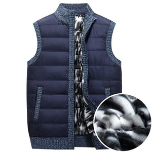 Winter Men Vests Casual Knitted Cardigan Parka VestsThick Warm Waistcoat