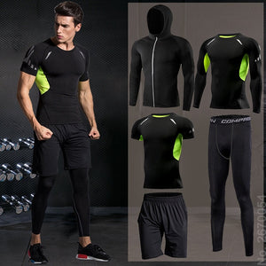 Men Compression Sportswear Fitness Sport Suit Gym Tight Training Clothing Workout Jogging Tracksuit Outdoor Running Set Dry Fit