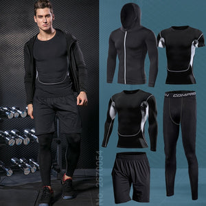 Men Compression Sportswear Fitness Sport Suit Gym Tight Training Clothing Workout Jogging Tracksuit Outdoor Running Set Dry Fit