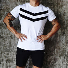 Load image into Gallery viewer, T-shirt Cotton Short Sleeves Male Solid stripe

