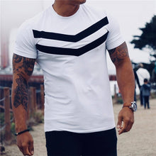 Load image into Gallery viewer, T-shirt Cotton Short Sleeves Male Solid stripe
