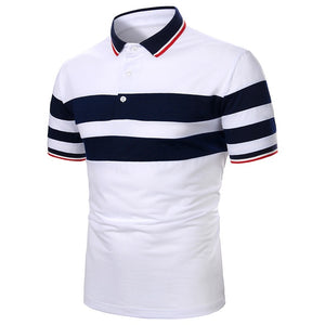 Polo Shirt Short Sleeve Contrast Color Casual Fashion