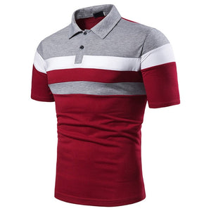 Polo Shirt Short Sleeve Contrast Color Casual Fashion