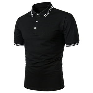 Polo Shirt Short Sleeve Contrast Color Casual Fashion