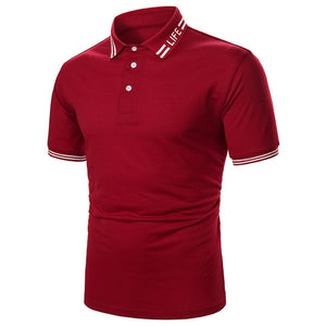 Polo Shirt Short Sleeve Contrast Color Casual Fashion