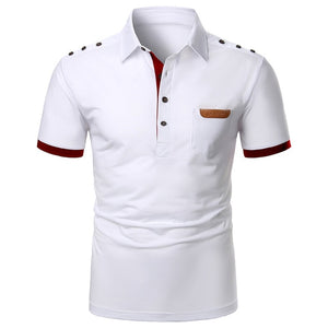 Polo Shirt Short Sleeve Contrast Color Casual Fashion