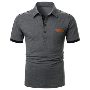 Polo Shirt Short Sleeve Contrast Color Casual Fashion