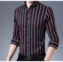 Load image into Gallery viewer, Men&#39;s Stretch Long Sleeve Striped Dress Smooth Material Standard-Fit
