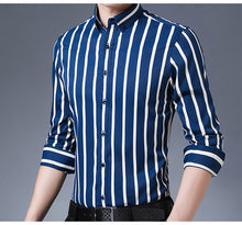Load image into Gallery viewer, Men&#39;s Stretch Long Sleeve Striped Dress Smooth Material Standard-Fit
