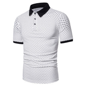 Polo Shirt Short Sleeve Contrast Color Casual Fashion