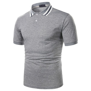 Polo Shirt Short Sleeve Contrast Color Casual Fashion