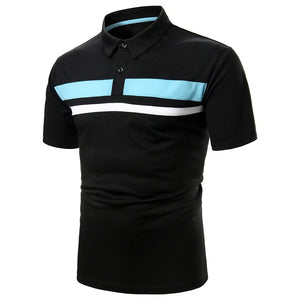 Polo Shirt Short Sleeve Contrast Color Casual Fashion