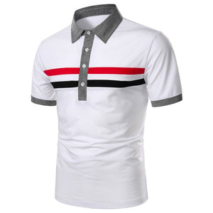 Polo Shirt Short Sleeve Contrast Color Casual Fashion