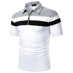 Polo Shirt Short Sleeve Contrast Color Casual Fashion