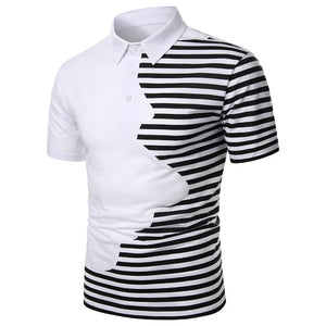 Polo Shirt Short Sleeve Contrast Color Casual Fashion