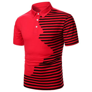 Polo Shirt Short Sleeve Contrast Color Casual Fashion