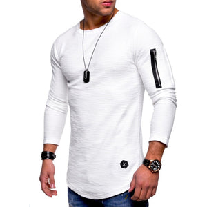 T-shirt men's spring and summer long-sleeved cotton