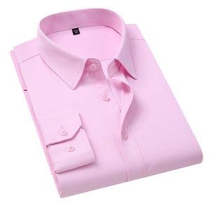 Men's Business Shirt Fashion Casual Slim Whit Long Sleeve