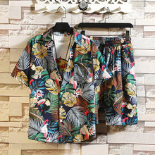 Load image into Gallery viewer, Mens Set Short Sleeve Hawaiian Shirt Shorts Casual Floral Beach Two Piece Suit New Fashion Hawaii
