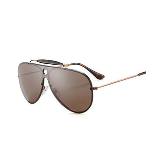 New Vintage Sunglasses Men Fashion Pilot Glasses Shades Brown