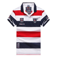 Load image into Gallery viewer, Polo New style Fashion Summer Men Wide stripe Casual embroidery Short sleeve
