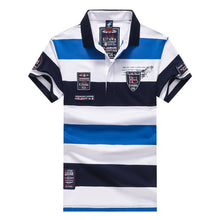 Load image into Gallery viewer, Polo New style Fashion Summer Men Wide stripe Casual embroidery Short sleeve
