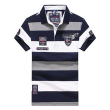 Load image into Gallery viewer, Polo New style Fashion Summer Men Wide stripe Casual embroidery Short sleeve
